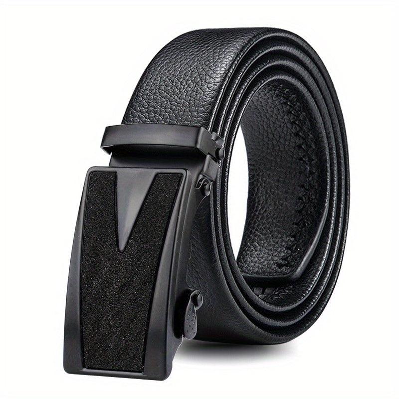 Men's Leather Belt Automatic Buckle Work Business Gift Dad Husband