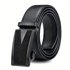 Men's Leather Belt Automatic Buckle Work Business Gift Dad Husband
