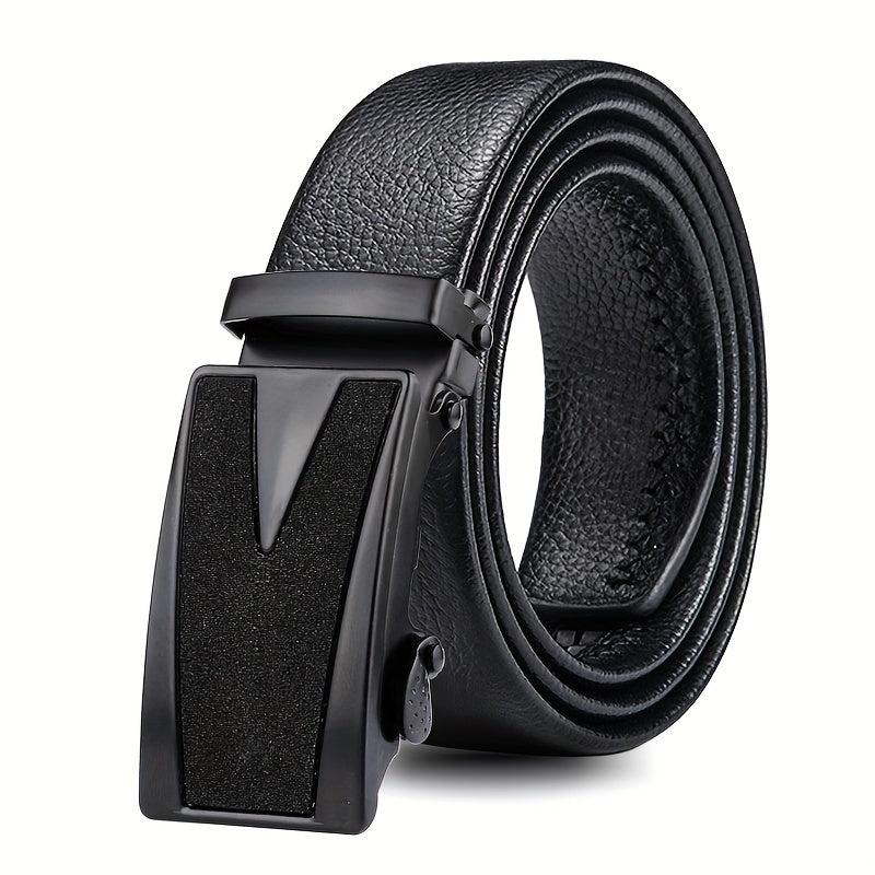 Men's Leather Belt Automatic Buckle Work Business Gift Dad Husband
