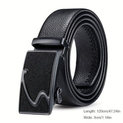 Men's Leather Belt Automatic Buckle Work Business Gift Dad Husband