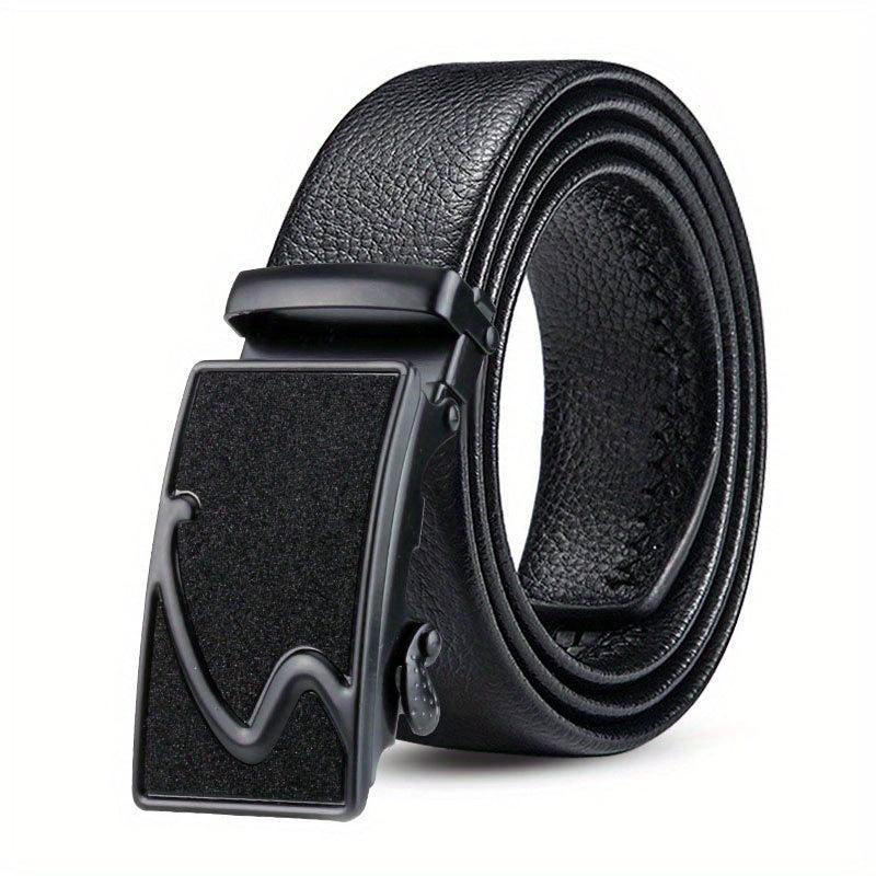 Men's Leather Belt Automatic Buckle Work Business Gift Dad Husband