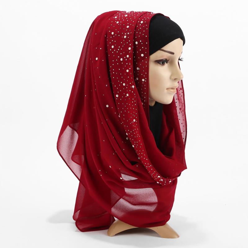 Shimmering Chiffon Hijab Turban Head Wrap Bandana Hair Accessories
