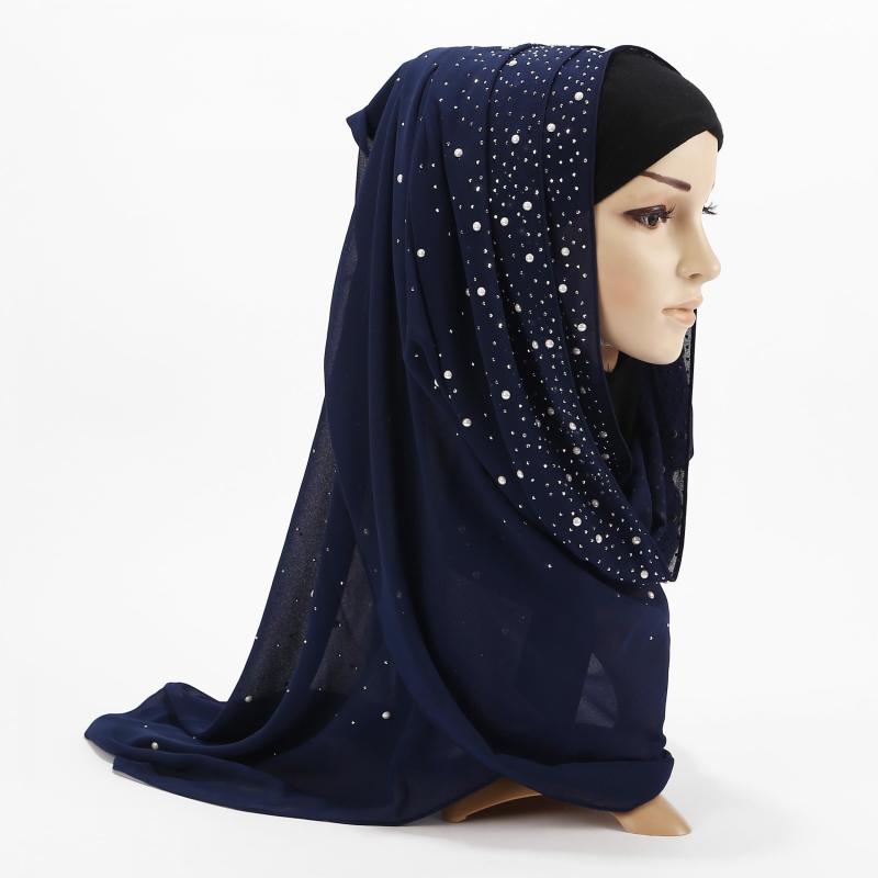 Shimmering Chiffon Hijab Turban Head Wrap Bandana Hair Accessories