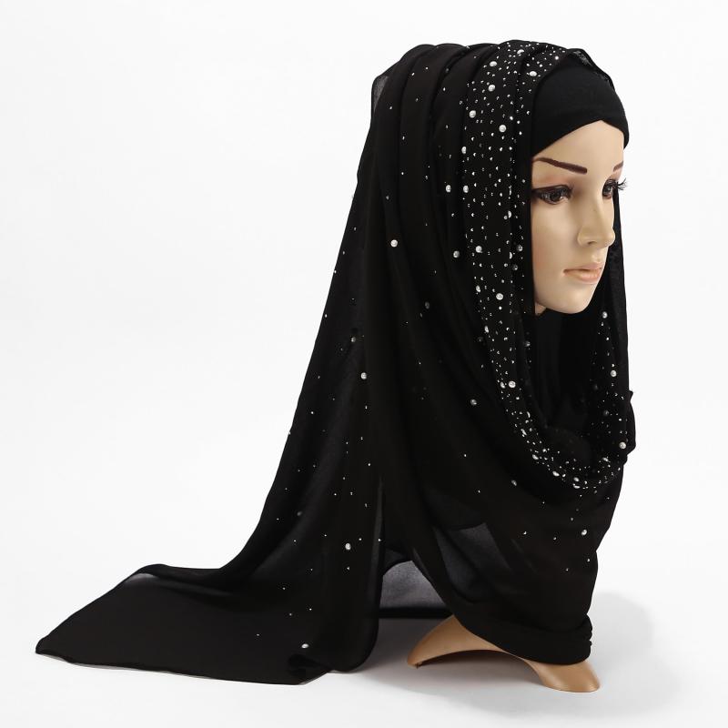 Shimmering Chiffon Hijab Turban Head Wrap Bandana Hair Accessories