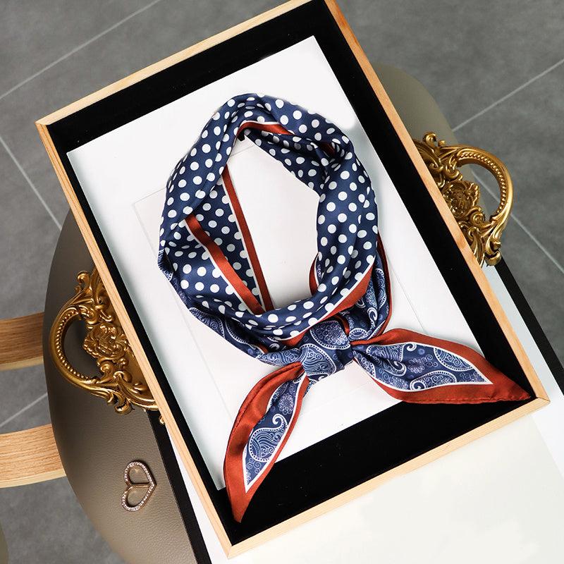 Polka Dot Paisley Print Skinny Scarf Long Ribbon Neckerchief Classic Decorative