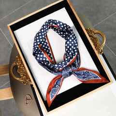 Polka Dot Paisley Print Skinny Scarf Long Ribbon Neckerchief Classic Decorative