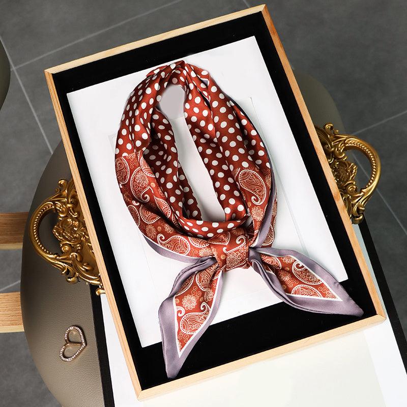 Polka Dot Paisley Print Skinny Scarf Long Ribbon Neckerchief Classic Decorative