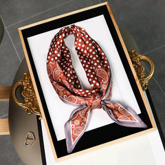 Polka Dot Paisley Print Skinny Scarf Long Ribbon Neckerchief Classic Decorative