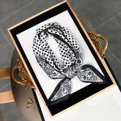 Polka Dot Paisley Print Skinny Scarf Long Ribbon Neckerchief Classic Decorative