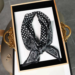 Polka Dot Paisley Print Skinny Scarf Long Ribbon Neckerchief Classic Decorative