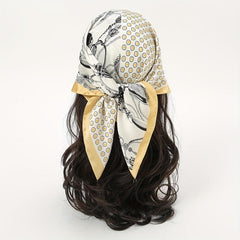 Satin Scarf 70 cm Square Print Neck Handbag Decorative Ribbon