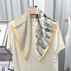Satin Scarf 70 cm Square Print Neck Handbag Decorative Ribbon