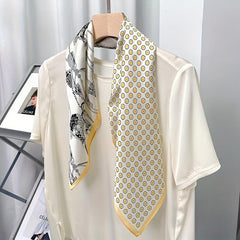 Satin Scarf 70 cm Square Print Neck Handbag Decorative Ribbon