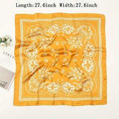 Paisley Print Silk Square Scarf Head Wrap Neckerchief Accessories