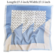 70 Crescents Silk Square Scarf Block Bandanas Neckerchief Head Wrap Hair Accesso