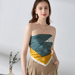 70 Crescents Silk Square Scarf Block Bandanas Neckerchief Head Wrap Hair Accesso