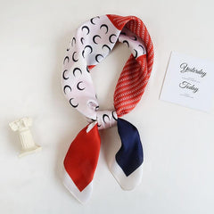 70 Crescents Silk Square Scarf Block Bandanas Neckerchief Head Wrap Hair Accesso