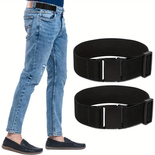 2 Pack Ruicyg No Buckle Elastic Belts For Jeans Invisible Pants Adjuster