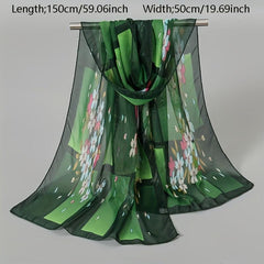 Boho Lightweight Chiffon Scarf Print Long Shawl Wrap Summer Sunscreen Headscarf
