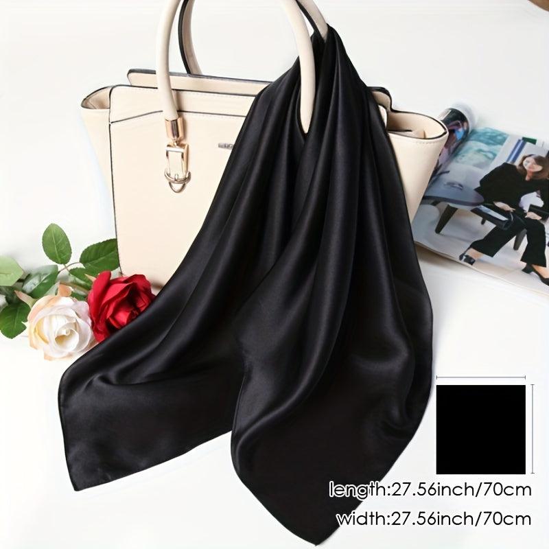Satin Square Scarf Bandana Silk Neckerchief Women Head Wrap Hair Accessories