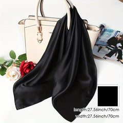 Satin Square Scarf Bandana Silk Neckerchief Women Head Wrap Hair Accessories