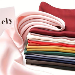 Satin Square Scarf Bandana Silk Neckerchief Women Head Wrap Hair Accessories