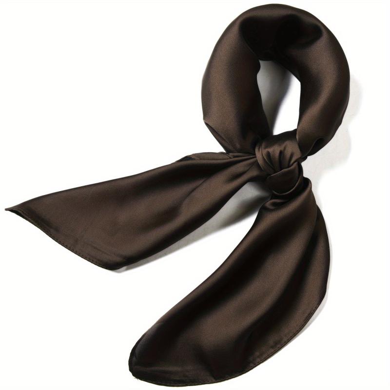 Satin Square Scarf Bandana Silk Neckerchief Women Head Wrap Hair Accessories