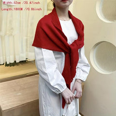 Cozy Knitted Triangle Scarf Phombus Lace Shawl for Autumn & Winter