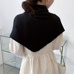 Cozy Knitted Triangle Scarf Phombus Lace Shawl for Autumn & Winter