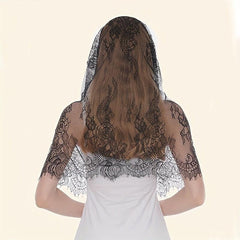 Embroidered Lace Mantilla Veil Scarf for Wedding Bridal Women