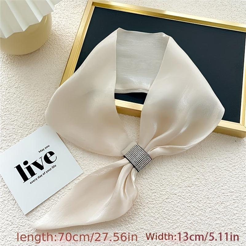 Glitter Rhinestone Twilly Scarf Ribbon Neckerchief Decorative Skinny Sca