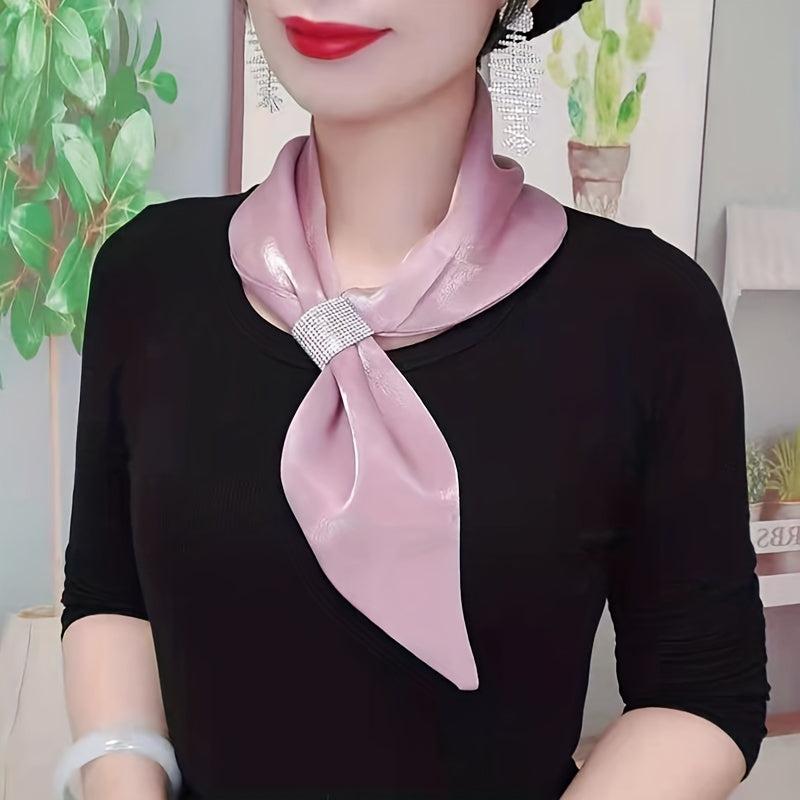 Glitter Rhinestone Twilly Scarf Ribbon Neckerchief Decorative Skinny Sca