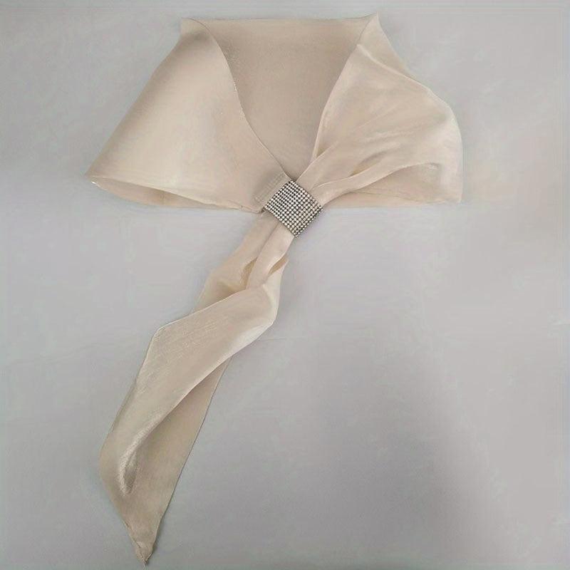 Glitter Rhinestone Twilly Scarf Ribbon Neckerchief Decorative Skinny Sca