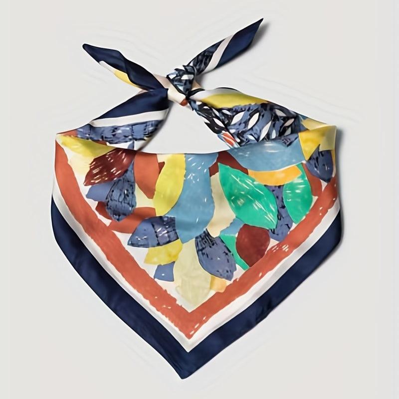 Boho Graphic Square Scarf Classic Satin Neckerchief Silk Bandana Head Wraps