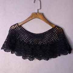 Classic Lace Hollow Out Shawl Solid Wrap Breathable Cape for Party Wedding