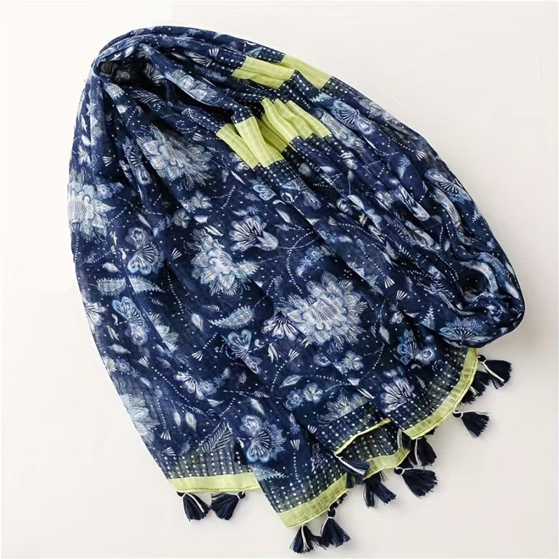 Fringed Scarf Long Retro Sunscreen Bandana Travel Windproof Beach Towel