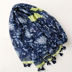 Fringed Scarf Long Retro Sunscreen Bandana Travel Windproof Beach Towel