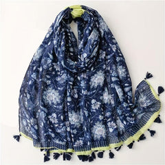 Fringed Scarf Long Retro Sunscreen Bandana Travel Windproof Beach Towel