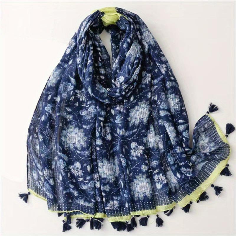 Fringed Scarf Long Retro Sunscreen Bandana Travel Windproof Beach Towel