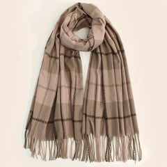 Plaid Warm Scarf Large Winter Shawl Casual Outdoor Wrap for Women