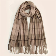 Plaid Warm Scarf Large Winter Shawl Casual Outdoor Wrap for Women