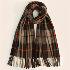 Plaid Warm Scarf Large Winter Shawl Casual Outdoor Wrap for Women