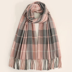 Plaid Warm Scarf Large Winter Shawl Casual Outdoor Wrap for Women