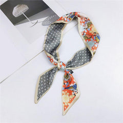 Heart Print Skinny Scarf Geometric Decorative Twilly Scarf For Women