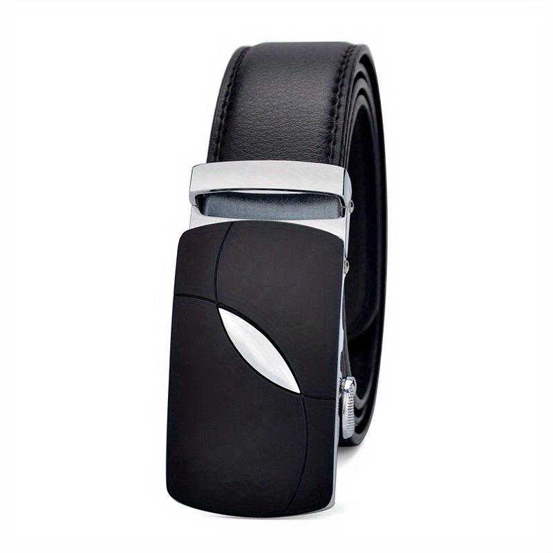 Men's Leather Belt Automatic Buckle Business Waist Strap