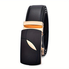 Men's Leather Belt Automatic Buckle Business Waist Strap