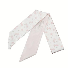 2pcs Pink Skinny Scarf Long Ribbon Neckerchief Twilly Scarf for Women