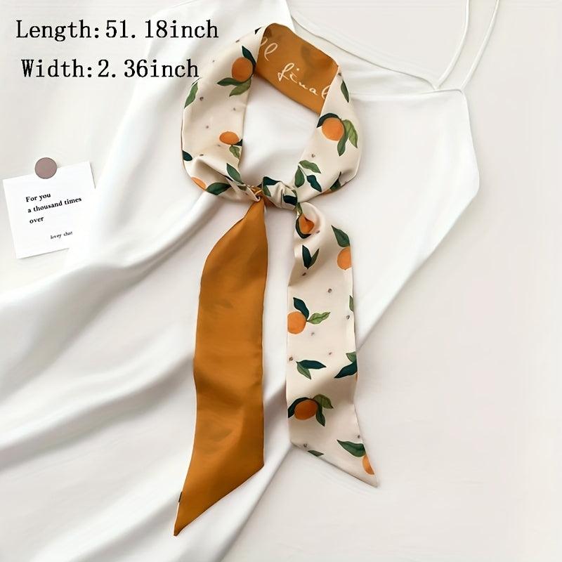 Butterfly Print Twilly Scarf Casual Ribbon Scarf