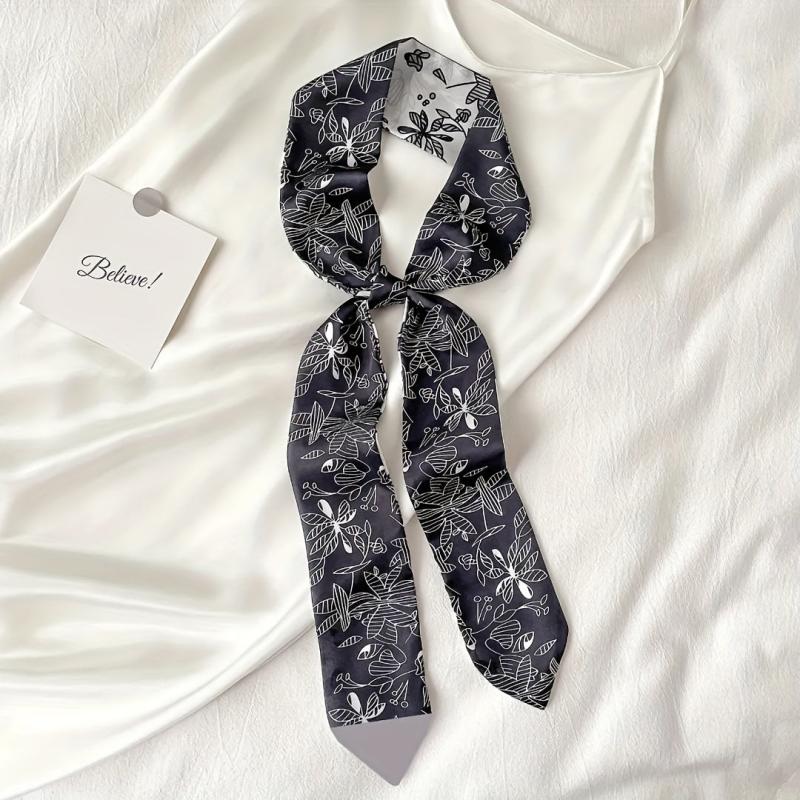 Butterfly Print Twilly Scarf Casual Ribbon Scarf