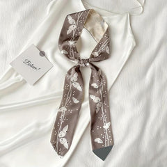 Butterfly Print Twilly Scarf Casual Ribbon Scarf